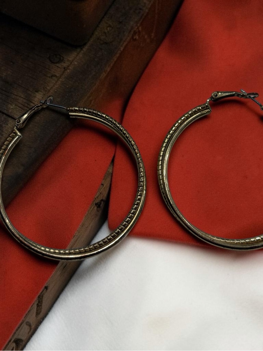 Textured Metal Hoop Earrings